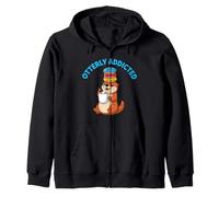 Joli Motif Loutre de rivière pour Les Amateurs de café et de Beignets Sweat à Capuche