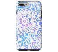 Joli Motif Mandala Pastel Roses Bleu Floral henné Coque pour iPhone 7 Plus/8 Plus