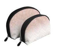 Joli Motif pailleté, Trousse de Maquillage Coquille Femme Petit Porte-Monnaie Trousse de Toilette Trousse à cosmétiques 2 pièces