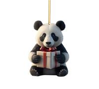 Joli motif panda de dessin animé imprimé de Noël pendentif arbre de Noël pendentif arbre de Noël décoration de la maison rebord de fenêtre pendentif de voiture pendentif de sac à dos pendentif