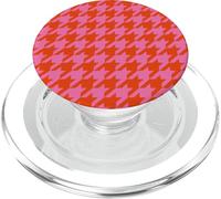 Joli Motif Pied-de-Poule Orange et Rose PopSockets PopGrip pour MagSafe