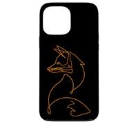 Joli Motif Renard dessiné à la Main One Line Art Drawing Nature Coque pour iPhone 13 Pro Max