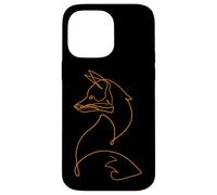 Joli Motif Renard dessiné à la Main One Line Art Drawing Nature Coque pour iPhone 14 Pro Max