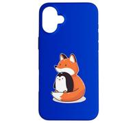 Joli Motif Renard et Pingouin Coque pour iPhone 16 Plus