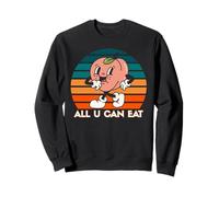 Joli Motif rétro pêche All U Can Eat pour Amateur de Nourriture Sweatshirt