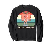 Joli Motif rétro pêche All U Can Eat pour Amateur de Nourriture Sweatshirt