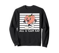 Joli Motif rétro pêche All U Can Eat pour Amateur de Nourriture Sweatshirt