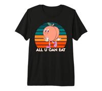 Joli Motif rétro pêche All U Can Eat pour Amateur de Nourriture T-Shirt Haut de Gamme