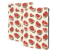 Joli motif steak compatible avec iPad Air 3ème génération, étui de tablette compatible avec iPad Pro 10,5", veille/réveil automatique, support folio