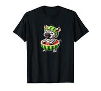 Joli Motif zèbre pastèque été Dessin animé T-Shirt