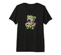 Joli Motif zèbre pastèque été Dessin animé T-Shirt Haut de Gamme