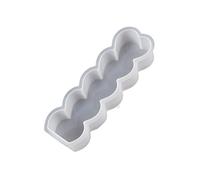 Joli moule en silicone avec cinq cœurs pour fabrication de savon, bougies, décorations en résine
