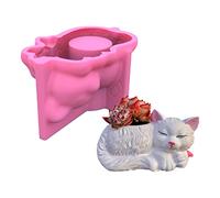 Joli moule en silicone pour gypse, plantes grasses, pot de fleurs, vase, plâtre, ciment et argile, support Mo pour béton, ciment et résine