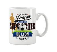 JOLI MUG Mug foot Lyon- Je ne suis pas parfait mais je suis supporter de l'OL LYON. Anniversaire - Noël - Fête. Pour amis, Proches, Famille. Cadeau pour tous 11oz - 320 ML (Lyon)