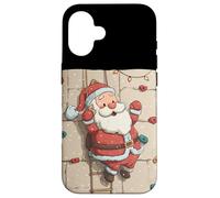 Joli Mur d'escalade avec Costume de Père Noël Coque pour iPhone 16