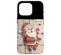 Joli Mur d'escalade avec Costume de Père Noël Coque pour iPhone 16 Pro