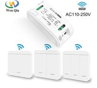 Joli mural à télécommande sans fil RF 433Mhz, AC 110V 220V, citations, récepteur jusqu'à 100m, contrôle de la lampe 1Receiver 1Switch