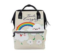 Joli Nuage Arc-En-Ciel Sac à Langer Sac à Dos Grande Capacité Multifonction Sac à Couches pour Voyage Maman Femme Papa