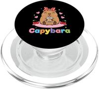 Joli nœud Capybara Coquette avec thé aux Perles Boba pour Filles PopSockets PopGrip pour MagSafe