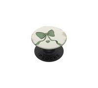 Joli nœud Vert avec Coquette côté Gauche en Forme de cœur PopSockets PopGrip Adhésif