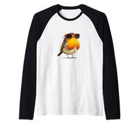 Joli Oiseau avec Lunettes pour Les Amateurs de Rouge-Gorge et de Plumes Manche Raglan