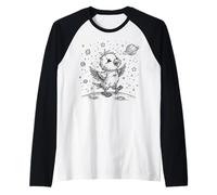 Joli Oiseau Spatial Voyageur Lune planète étoiles Cosmique Manche Raglan