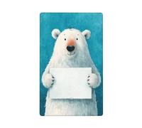 Joli ours blanc aquarelle simple plaque murale vierge couvercle d'interrupteur décoratif 1 gang pour cuisine salle de bain taille 11,4 x 7 cm