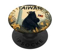Joli Ours dans la Nature dans Le Style taïwanais avec Drapeau PopSockets PopGrip Adhésif