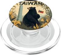 Joli Ours dans la Nature dans Le Style taïwanais avec Drapeau PopSockets PopGrip pour MagSafe