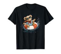Joli Ours en Peluche avec Anneau pour l'océan et Les Vacances T-Shirt
