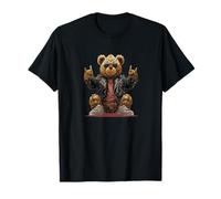 Joli Ours en Peluche Punk avec Panneau Rock pour garçons et Filles T-Shirt