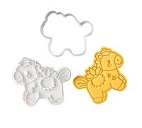 Joli outil de décoration de gâteau en forme de cheval pour cuisiniers créatifs avec différentes phrases de bénédiction et matériel de pâtisserie de vacances