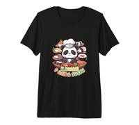 Joli Panda Kawaii avec Une Grande Variation de Sushi T-Shirt Haut de Gamme