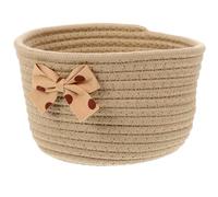 Joli Panier Rond Tressé en Coton Nœud, Rangement de Table