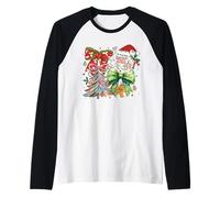 Joli Panneau de Paix Père Noël Arbre de Noël nœud Pain d'épice Art Manche Raglan