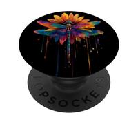 Joli Papillon Insecte Arc-en-Ciel Fleurs Rainbow Butterfly PopSockets PopGrip Adhésif