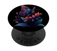 Joli Papillon Insecte Arc-en-Ciel Fleurs Rainbow Butterfly PopSockets PopGrip Adhésif