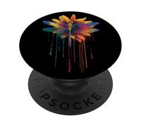 Joli Papillon Insecte Arc-en-Ciel Fleurs Rainbow Butterfly PopSockets PopGrip Adhésif