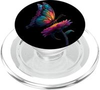 Joli Papillon Insecte Arc-en-Ciel Fleurs Rainbow Butterfly PopSockets PopGrip pour MagSafe