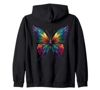 Joli Papillon Insecte Arc-en-Ciel Fleurs Rainbow Butterfly Sweat à Capuche