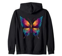 Joli Papillon Insecte Arc-en-Ciel Fleurs Rainbow Butterfly Sweat à Capuche
