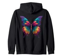 Joli Papillon Insecte Arc-en-Ciel Fleurs Rainbow Butterfly Sweat à Capuche