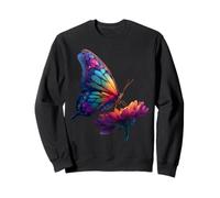 Joli Papillon Insecte Arc-en-Ciel Fleurs Rainbow Butterfly Sweatshirt