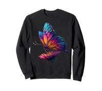 Joli Papillon Insecte Arc-en-Ciel Fleurs Rainbow Butterfly Sweatshirt