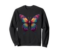 Joli Papillon Insecte Arc-en-Ciel Fleurs Rainbow Butterfly Sweatshirt