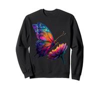 Joli Papillon Insecte Arc-en-Ciel Fleurs Rainbow Butterfly Sweatshirt