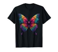 Joli Papillon Insecte Arc-en-Ciel Fleurs Rainbow Butterfly T-Shirt
