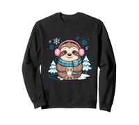 Joli Paresseux Confortable avec Cache-Oreilles et écharpe d'hiver Sweatshirt