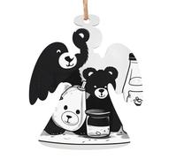 Joli pendentif de Noël en bois imprimé bouteille de lait, simples et respectueux de l'environnement, décorations de vacances