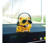 Joli pendentif panda pour rétroviseur de voiture, en plastique et flocage - Accessoire de décoration d'intérieur de voiture - Breloque portable (tigre)
